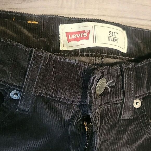Levi's 511 Coudroy‎ Jeans Boys 10R Black Slim Fit Pants - Picture 5 of 9